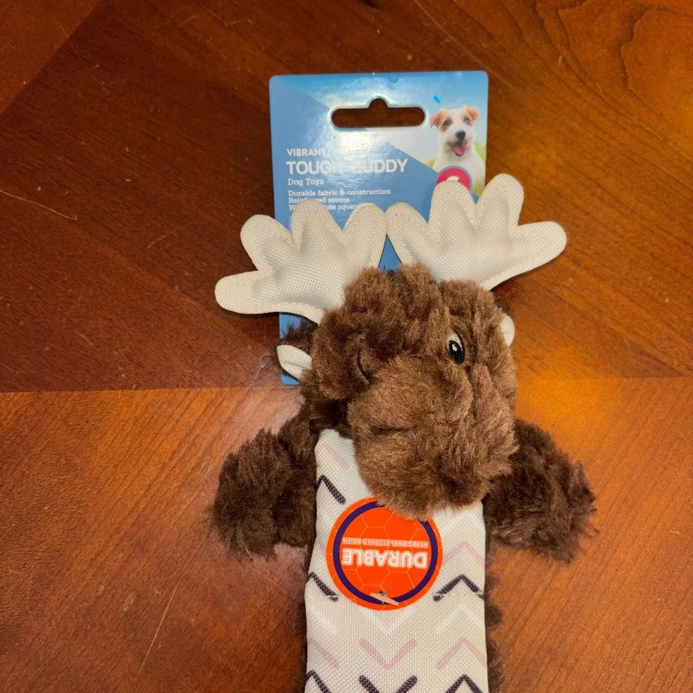 Vibrant‎ Life | Tough Buddy | Dog Toy Plush Moose | Durable Chew Level 3